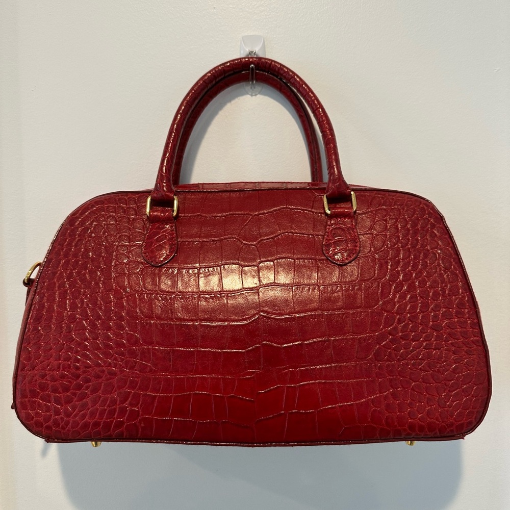 Preston & York Red Satchel with Crocodile Texture